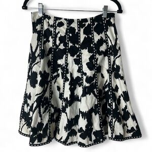 Cabi - Women’s Dashing Black & White A-Line Skirt‎ Abstract Above Knee a Sz. 2